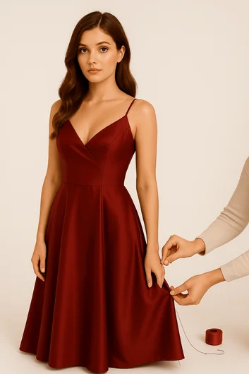 Professional formal dress hemming services for special occasions and evening gowns